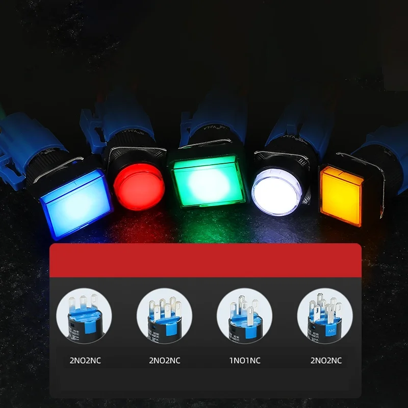 Sakelar tombol tekan persegi panjang